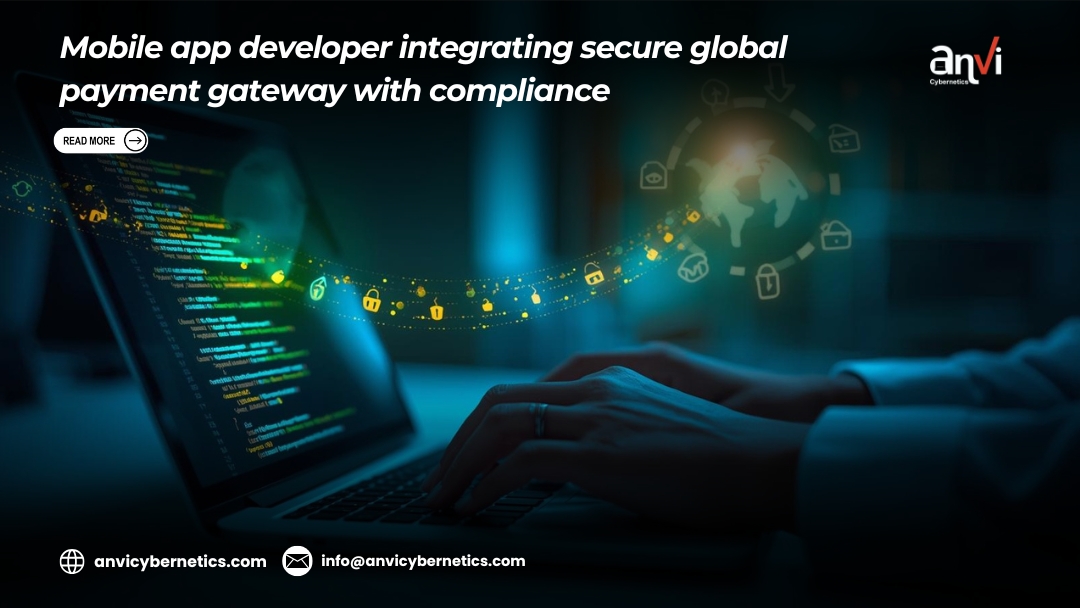Mobile app developer integrating secure global payment gateway with compliance